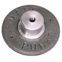 Aluminium mark with wall bolt-head, female M8 thread, "MESS-PUNKT" 