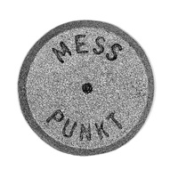 Aluminium glue-on mark with centering, "MESS-PUNKT"