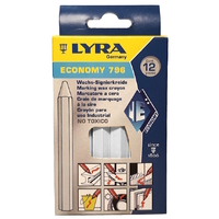 Lyra 796 wax crayons, White, 12 pack