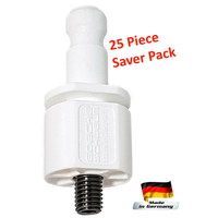Adapter, White Plastic, M8 to Leica spigot - 25pc Saver Pack