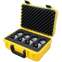 Rugged protective case with foam insert for four Track Prism Systems 