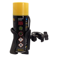 Spray can holder for survey poles